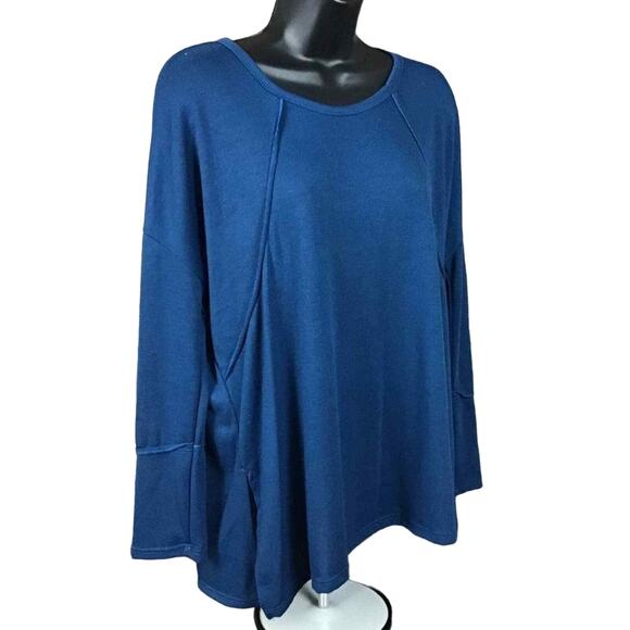 Forgotten Grace Womens XS Blue Thermal Long Sleeve Tee Soft Stretch Casual NWOT - Picture 11 of 16